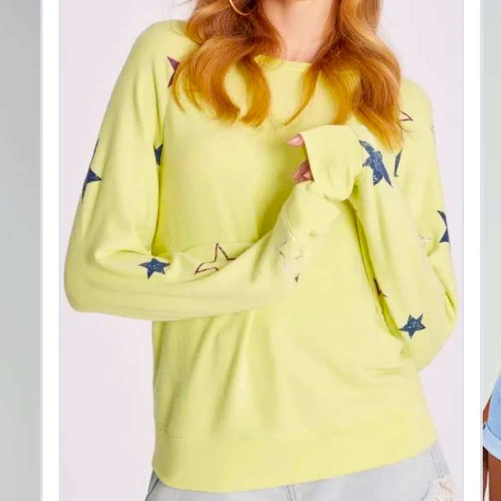 Wildfox NWT sweatshirt Women’s XS Green with Stars